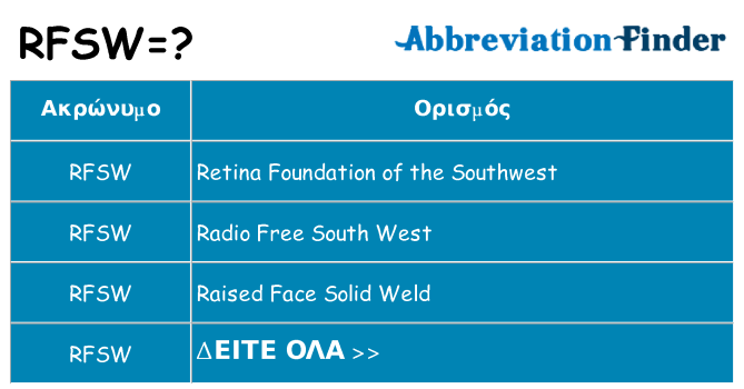 Τι σημαίνει rfsw ηρεμήσει