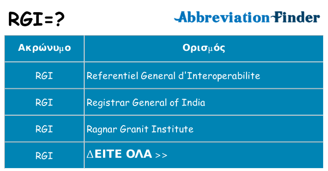 Τι σημαίνει rgi ηρεμήσει