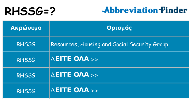 Τι σημαίνει rhssg ηρεμήσει