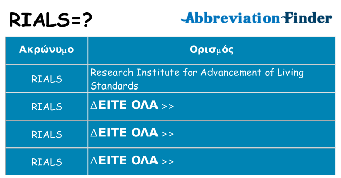 Τι σημαίνει rials ηρεμήσει