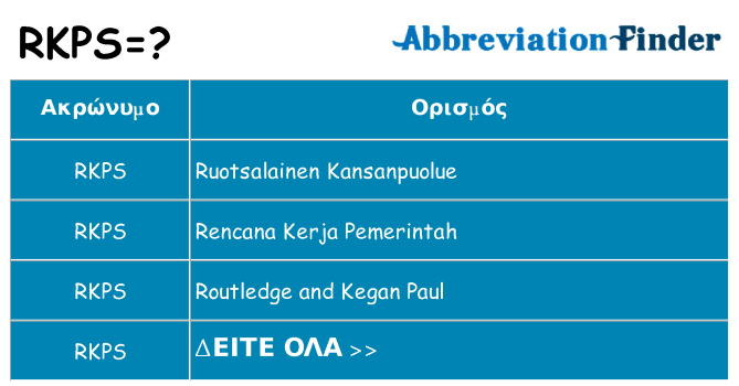 Τι σημαίνει rkps ηρεμήσει