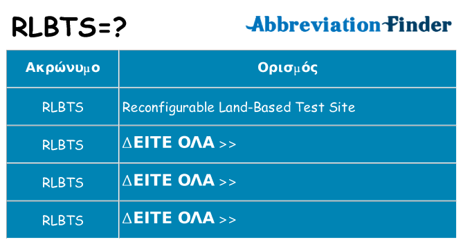 Τι σημαίνει rlbts ηρεμήσει