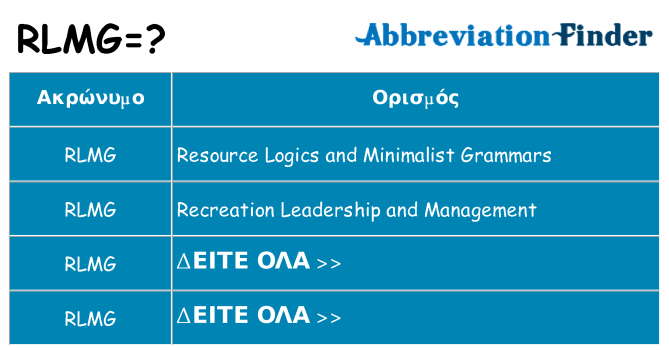 Τι σημαίνει rlmg ηρεμήσει