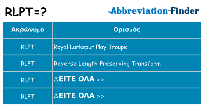 Τι σημαίνει rlpt ηρεμήσει