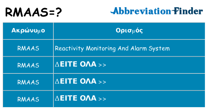 Τι σημαίνει rmaas ηρεμήσει