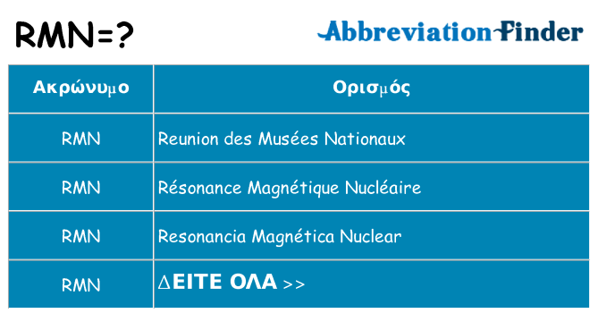 Τι σημαίνει rmn ηρεμήσει