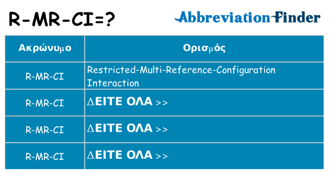 Τι σημαίνει r-mr-ci ηρεμήσει