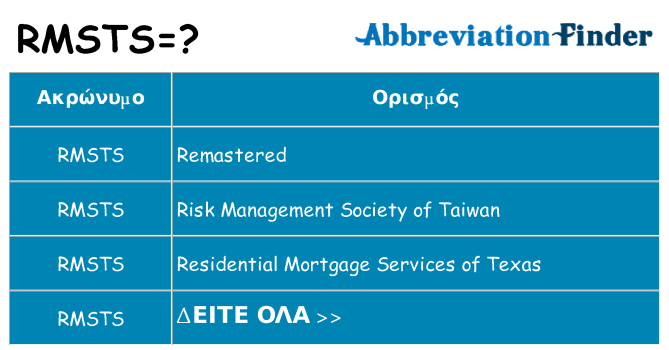 Τι σημαίνει rmsts ηρεμήσει