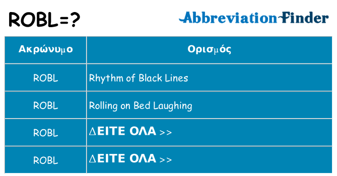 Τι σημαίνει robl ηρεμήσει