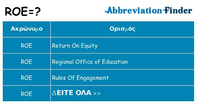 Τι σημαίνει roe ηρεμήσει