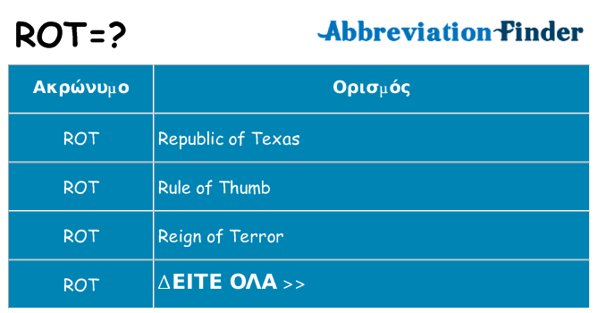 Τι σημαίνει rot ηρεμήσει