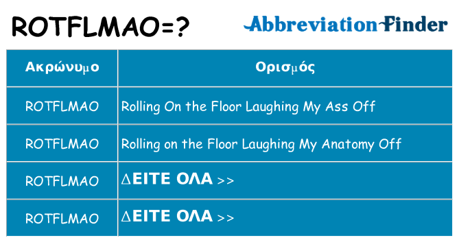 Τι σημαίνει rotflmao ηρεμήσει