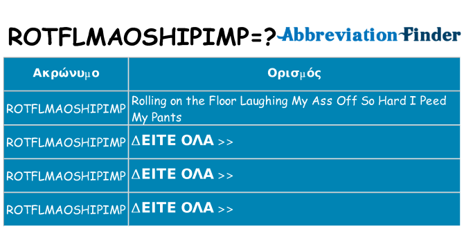 Τι σημαίνει rotflmaoshipimp ηρεμήσει
