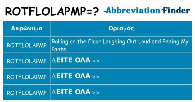 Τι σημαίνει rotflolapmp ηρεμήσει