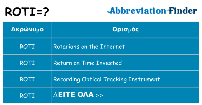 Τι σημαίνει roti ηρεμήσει