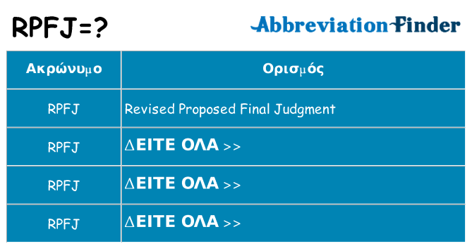 Τι σημαίνει rpfj ηρεμήσει