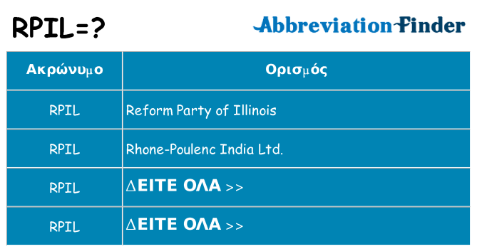 Τι σημαίνει rpil ηρεμήσει