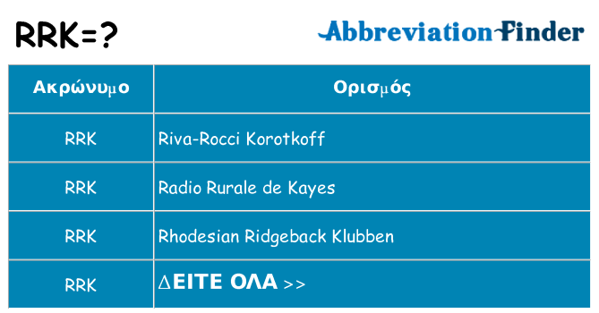 Τι σημαίνει rrk ηρεμήσει