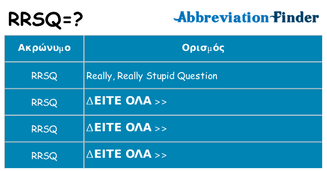 Τι σημαίνει rrsq ηρεμήσει