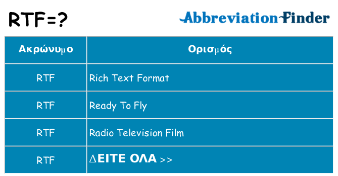 Τι σημαίνει rtf ηρεμήσει