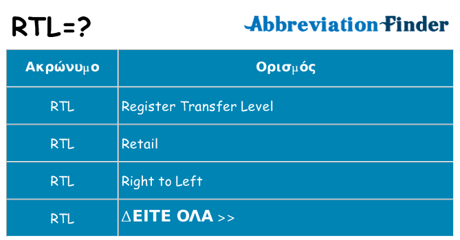 Τι σημαίνει rtl ηρεμήσει