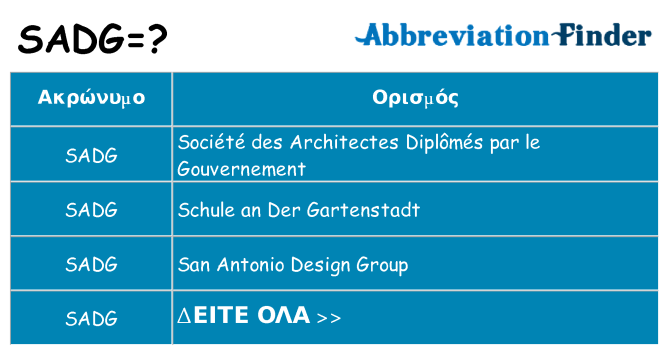 Τι σημαίνει sadg ηρεμήσει