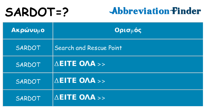 Τι σημαίνει sardot ηρεμήσει