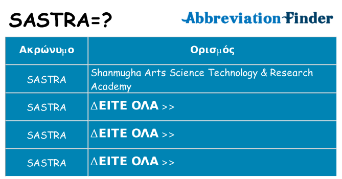 Τι σημαίνει sastra ηρεμήσει