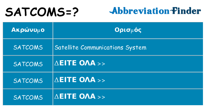 Τι σημαίνει satcoms ηρεμήσει
