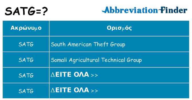 Τι σημαίνει satg ηρεμήσει