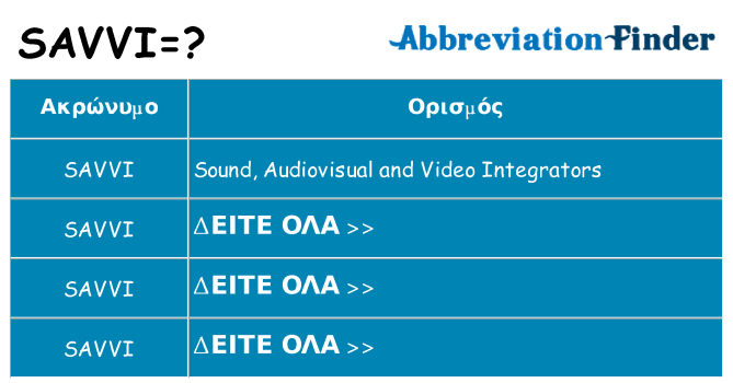 Τι σημαίνει savvi ηρεμήσει