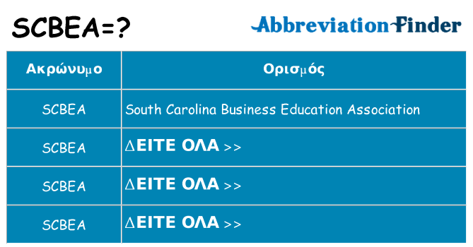 Τι σημαίνει scbea ηρεμήσει