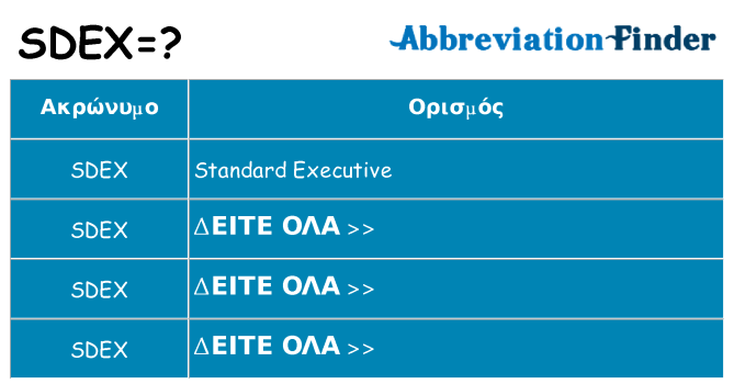 Τι σημαίνει sdex ηρεμήσει