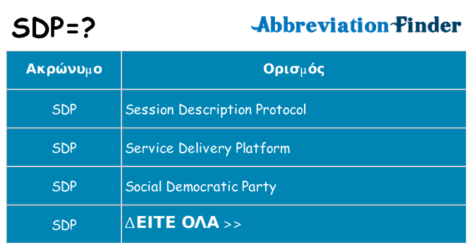 Τι σημαίνει sdp ηρεμήσει