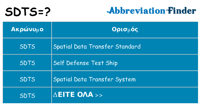 Τι σημαίνει sdts ηρεμήσει
