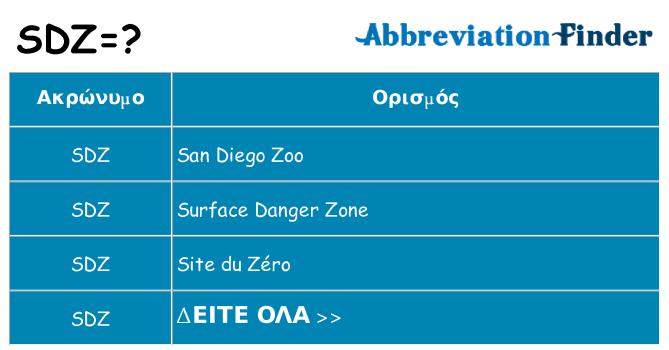 Τι σημαίνει sdz ηρεμήσει