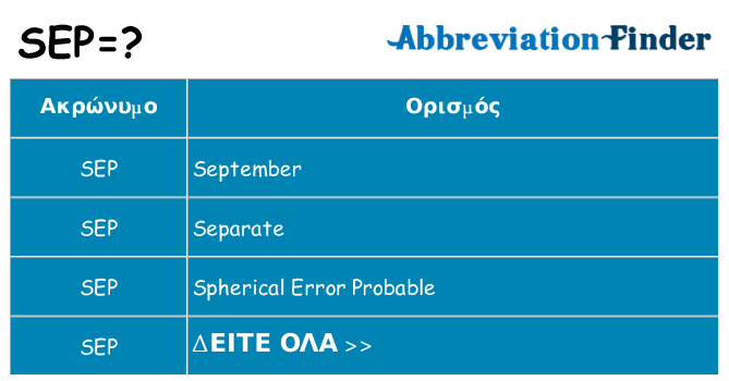 Τι σημαίνει sep ηρεμήσει