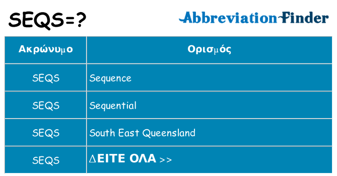 Τι σημαίνει seqs ηρεμήσει
