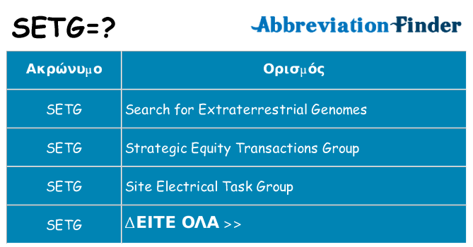 Τι σημαίνει setg ηρεμήσει