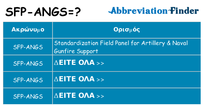 Τι σημαίνει sfp-angs ηρεμήσει
