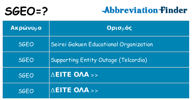 Τι σημαίνει sgeo ηρεμήσει