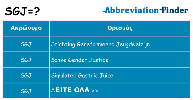 Τι σημαίνει sgj ηρεμήσει