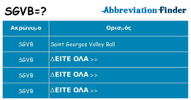Τι σημαίνει sgvb ηρεμήσει