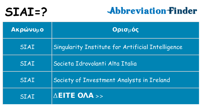 Τι σημαίνει siai ηρεμήσει