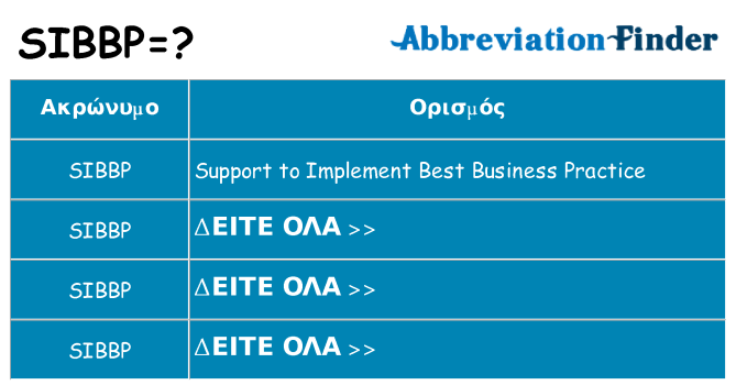 Τι σημαίνει sibbp ηρεμήσει
