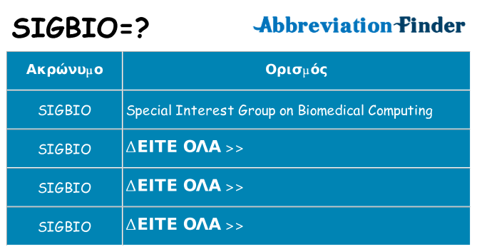 Τι σημαίνει sigbio ηρεμήσει
