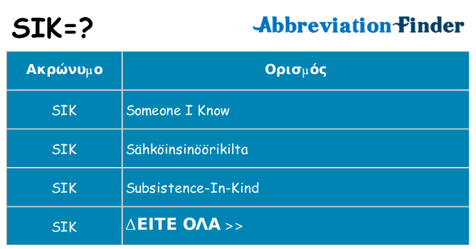 Τι σημαίνει sik ηρεμήσει