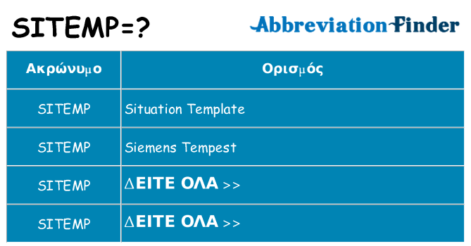 Τι σημαίνει sitemp ηρεμήσει