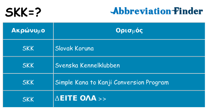 Τι σημαίνει skk ηρεμήσει
