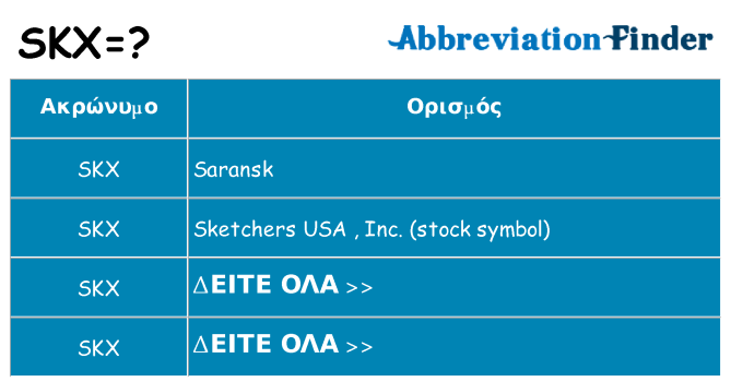 Τι σημαίνει skx ηρεμήσει